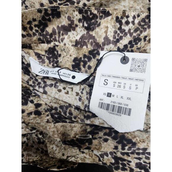 BNWT ZARA WOMENS COLLECTION ANIMAL PRINT SHIRT Size  S - Picture 9 of 10